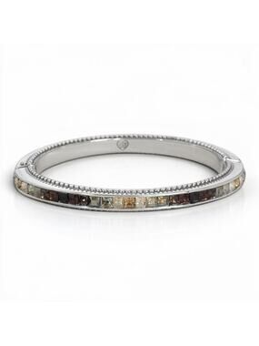 Brighton Spectrum Topaz Gradient Crystal Hinged Bangle Silver Plated Magnetic